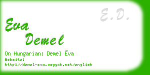 eva demel business card